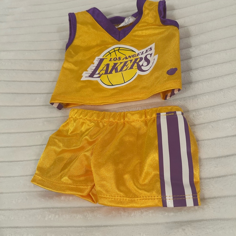 Build-A-Bear: Gold and Purple Jersey Lakers Set